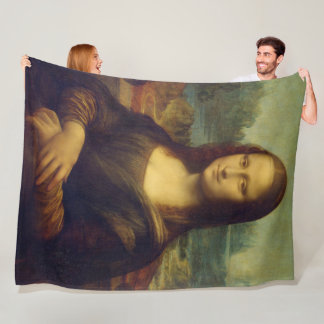 Mona Lisa By Leonardo Da Vinci フリースブランケット