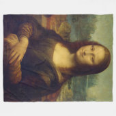 Mona Lisa By Leonardo Da Vinci フリースブランケット (正面(横))