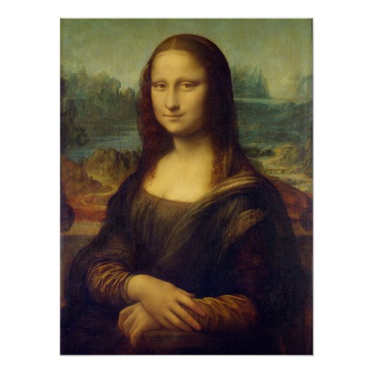 Mona Lisa By Leonardo Da Vinci ポスター (正面)