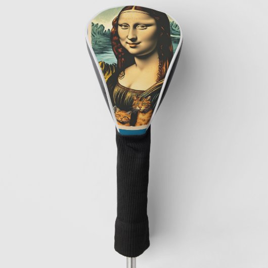 Mona Lisa cat golf head cover ゴルフヘッドカバー (正面)
