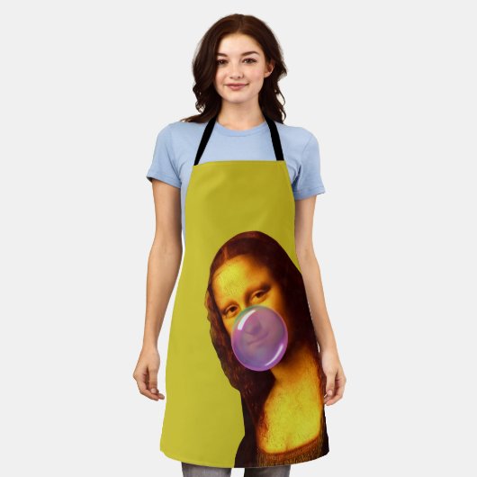Mona Lisa Chewing gum Bubble エプロン (着用した状態)