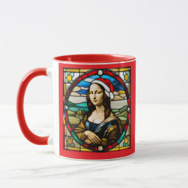 Mona Lisa Christmas Stained Glass マグカップ