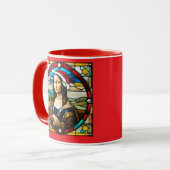 Mona Lisa Christmas Stained Glass マグカップ (正面左)