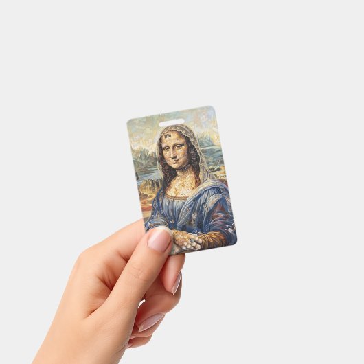 Mona Lisa collage art made with cat faces バッジ (手持ち)