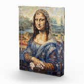 Mona Lisa collage art made with cat faces フォトブロック (右)
