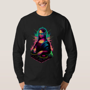 Mona Lisa DJテクノTrance Rave EDM House Music Fe Tシャツ