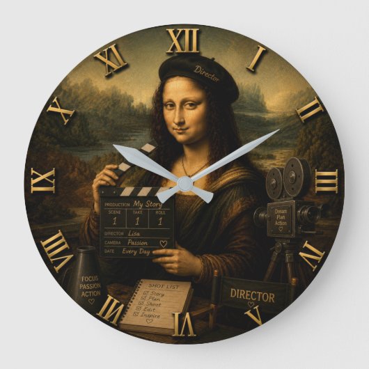 Mona Lisa Film Director Funny Movie ラージ壁時計 (正面)