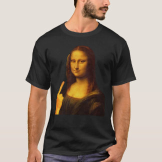 Mona Lisa Funny Painting Middle Finger Sticker2738 Tシャツ
