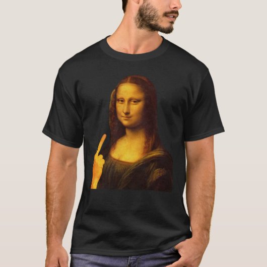 Mona Lisa Funny Painting Middle Finger Sticker3235 Tシャツ (正面)