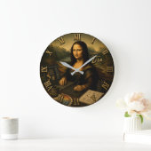 Mona Lisa Graphic Designer Digital Creative Studio ラージ壁時計 (ホーム)