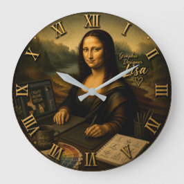 Mona Lisa Graphic Designer Digital Creative Studio ラージ壁時計