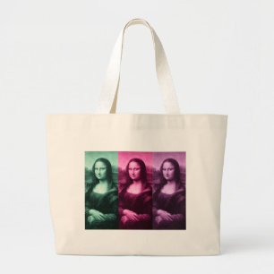 Mona Lisa Green Pink Purple ラージトートバッグ