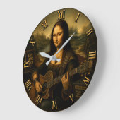 Mona Lisa Guitarist Funny Acoustic Guitar ラージ壁時計 (傾斜)
