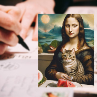 Mona Lisa &her cat - Summer vibes \ ポストカード