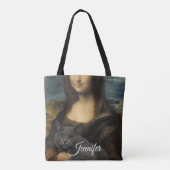 Mona Lisa Holding Elegant Gray Cat                 トートバッグ (裏面)