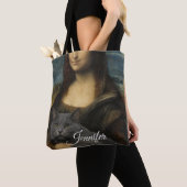 Mona Lisa Holding Elegant Gray Cat                 トートバッグ (クローズアップ)