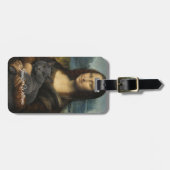 Mona Lisa Holding Elegant Gray Cat ラゲッジタグ (正面横)