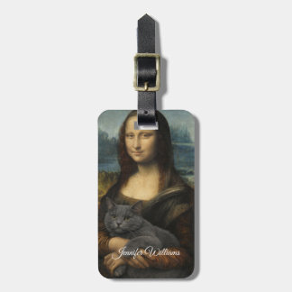 Mona Lisa Holding Elegant Gray Cat                 ラゲッジタグ
