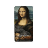 Mona Lisa Holding Elegant Gray Cat                 ラベル (正面)