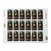 Mona Lisa Holding Elegant Gray Cat ラベル (フルシート)