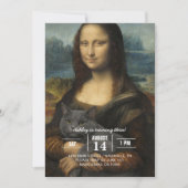 Mona Lisa Holding Elegant Gray Cat                 招待状 (正面)