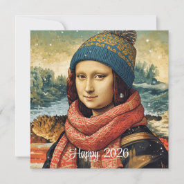 Mona Lisa  in beanie  - Happy 2026 シーズンカード