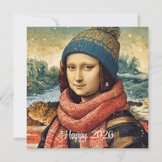 Mona Lisa  in beanie  - Happy 2026 シーズンカード (正面)
