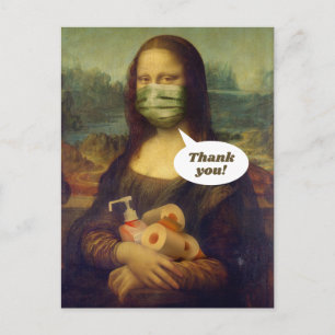 Mona Lisa in PPE – 医療従事者に感謝 ポストカード