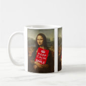 Mona Lisa Keep Calm And Smile コーヒーマグカップ (左)