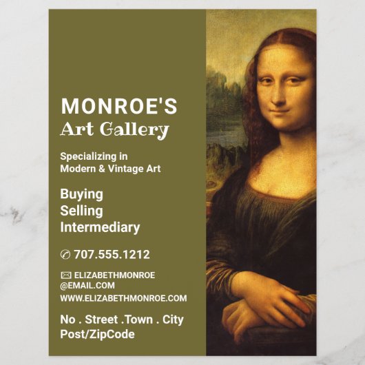 Mona Lisa, Leonardo Da Vinci, Art Dealer, Gallery チラシ (正面)