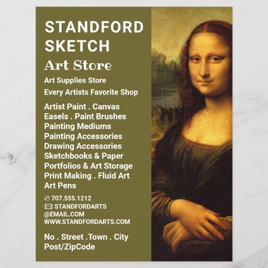 Mona Lisa, Leonardo Da Vinci, Art Supplies Store チラシ (正面)