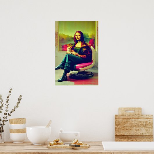 Mona Lisa Meme Pop Art  ポスター (キッチン)