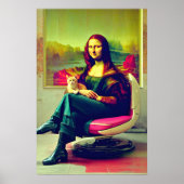 Mona Lisa Meme Pop Art  ポスター (正面)