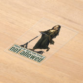 Mona Lisa on the phone  riding a kick scooter アクリル招待状 (レイダウン)