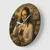 Mona Lisa Optometrist Funny Eye Doctor Office Deco ラージ壁時計 (傾斜)