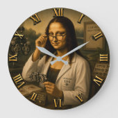 Mona Lisa Optometrist Funny Eye Doctor Office Deco ラージ壁時計 (正面)