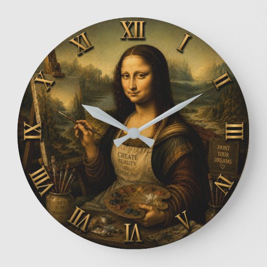 Mona Lisa Painter ラージ壁時計 (正面)