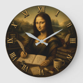Mona Lisa Poet Funny Writer & Poetry ラージ壁時計