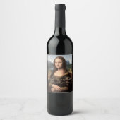 Mona Lisa Portrait Add Brand Name and Year ワインラベル (正面)