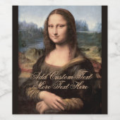 Mona Lisa Portrait Fancy Custom Text ワインラベル (シングルラベル)