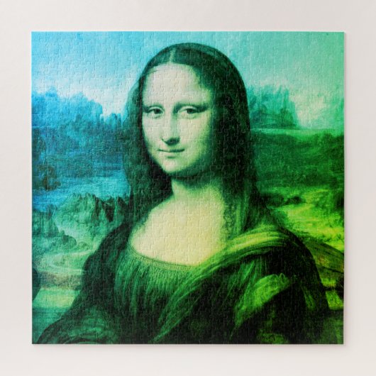Mona Lisa Portrait | Green Blue ジグソーパズル (縦)