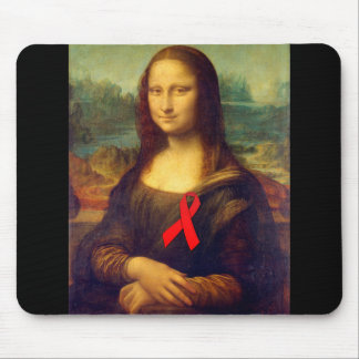 Mona Lisa Red Ribbon マウスパッド