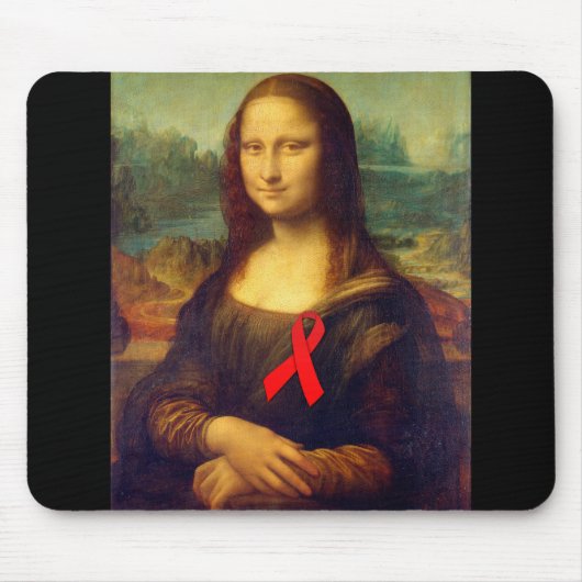 Mona Lisa Red Ribbon マウスパッド (正面)