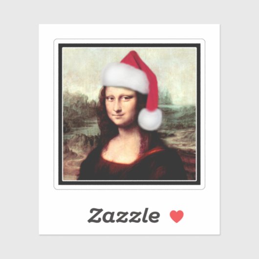 Mona Lisa Santa Hat Christmas シール (シート)