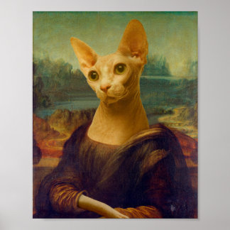 Mona Lisa Sphynx `Cat  ポスター