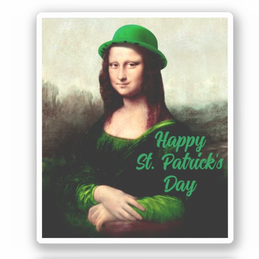 Mona Lisa St. Patrick's Day Clover シール (正面)
