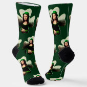 Mona Lisa St. Patrick's Day Clover ソックス (傾斜あり)