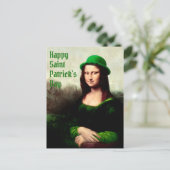 Mona Lisa St. Patrick's Day Clover ポストカード (スタンド正面)