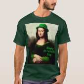 Mona Lisa St. Patrick's Day Clover Tシャツ (正面)