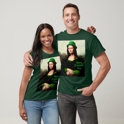 Mona Lisa St. Patrick's Day Clover Tシャツ (ユニセックス)
